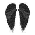 Gothic black angel wings